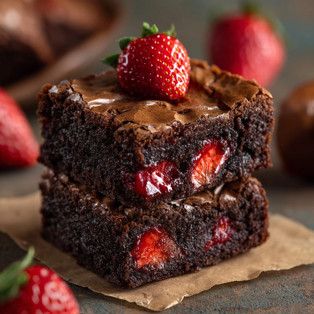 Strawberry Fudge Brownies Recipe - Recipe Image