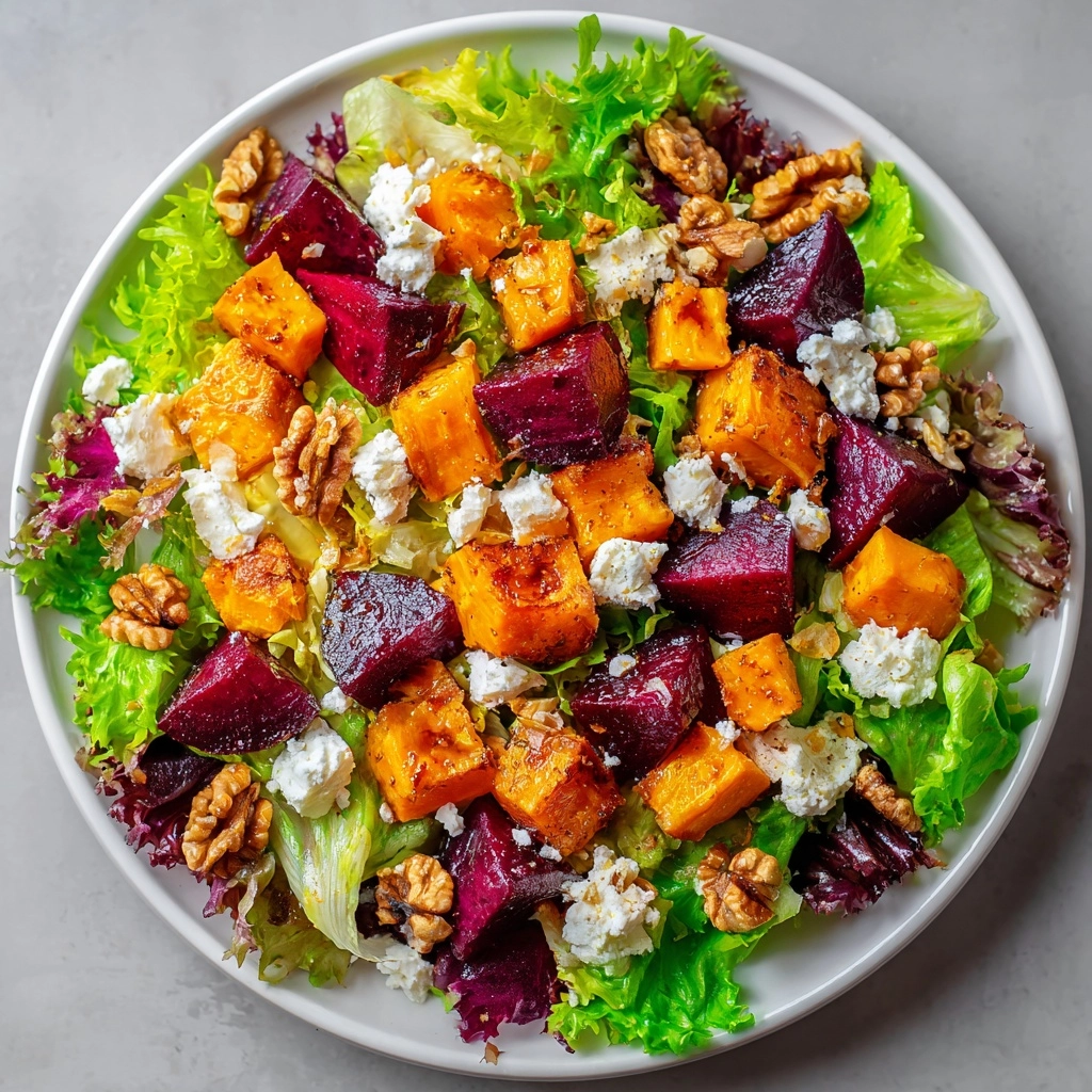 Creamy Roasted Beet Salad with Sweet Potato & Feta Delights! Recipe - Recipe Image