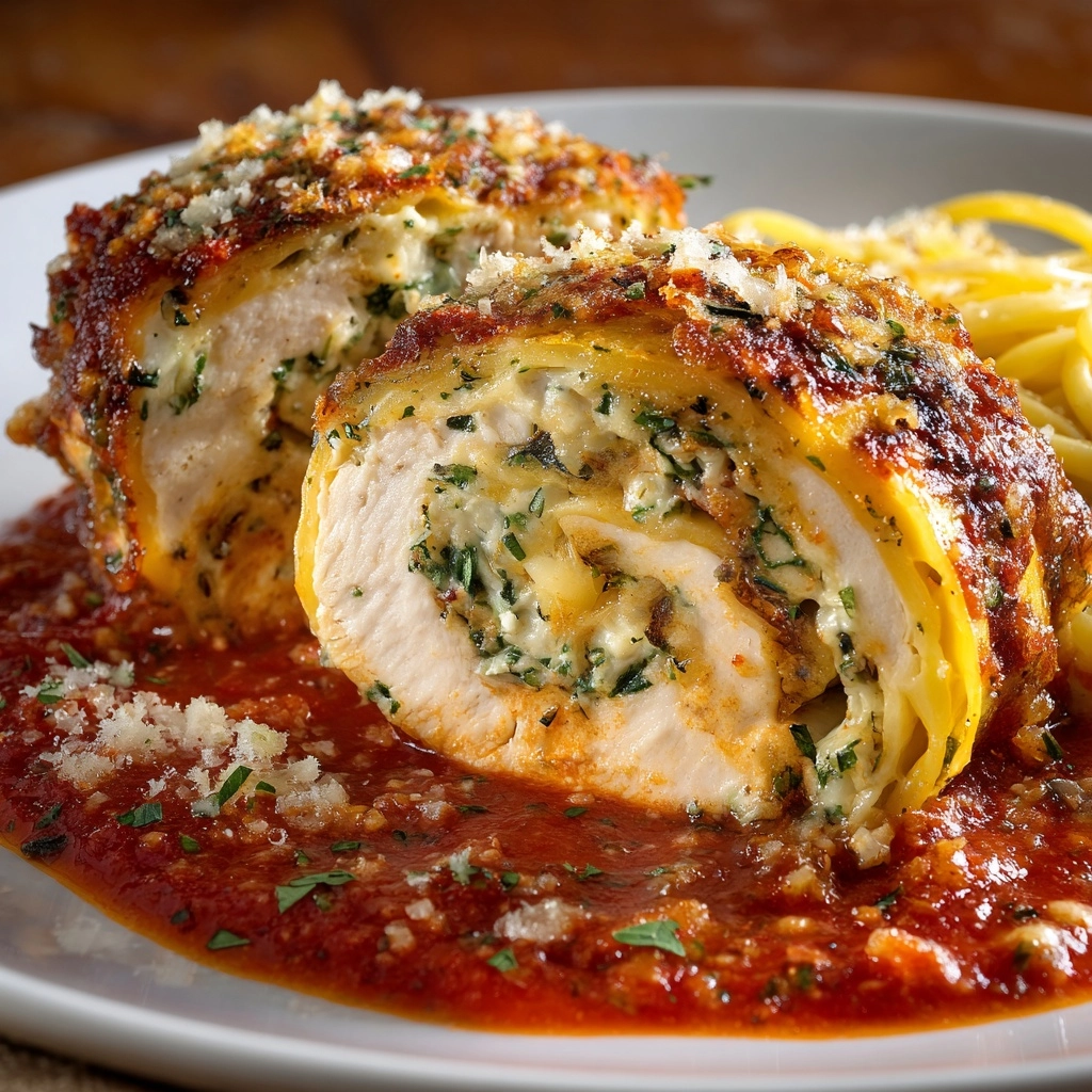 Chicken Parmesan Stuffed with Cream Cheese Recipe - Recipe Image