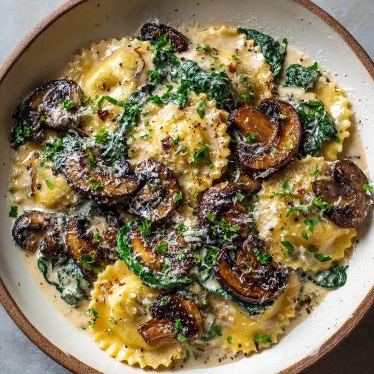Spinach Mushroom Alfredo Ravioli: A Delicious & Easy Recipe