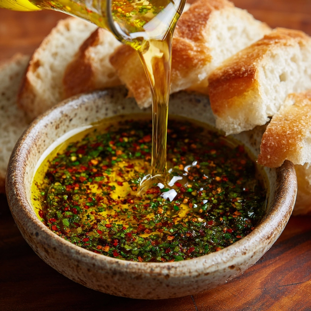 Olive Oil Dip with Warm Bread Recipe - Recipe Image