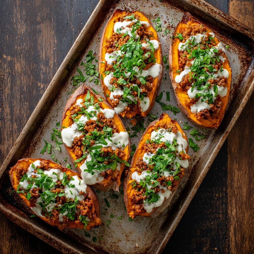 Turkey Taco Stuffed Sweet Potatoes Recipe - Recipe Image