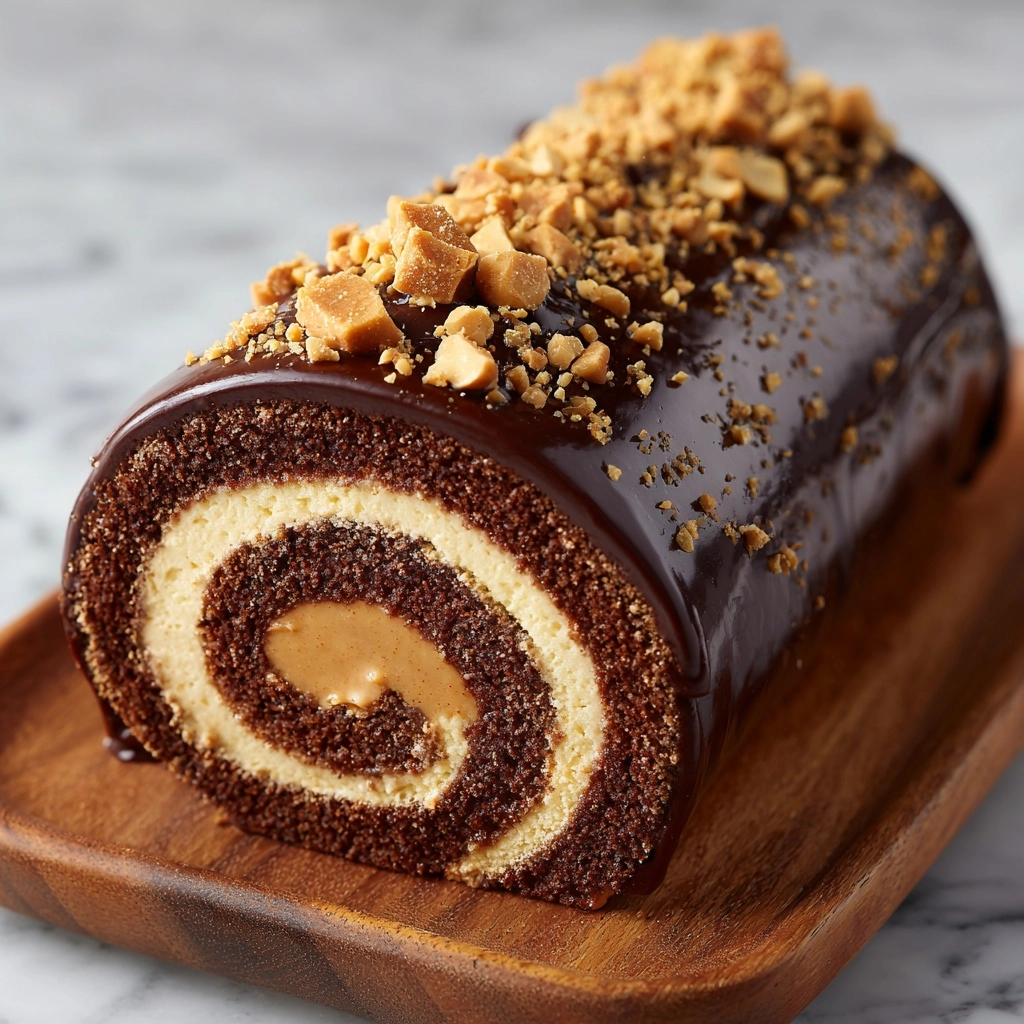 Chocolate Peanut Butter Cake Roulade Recipe - Recipe Image