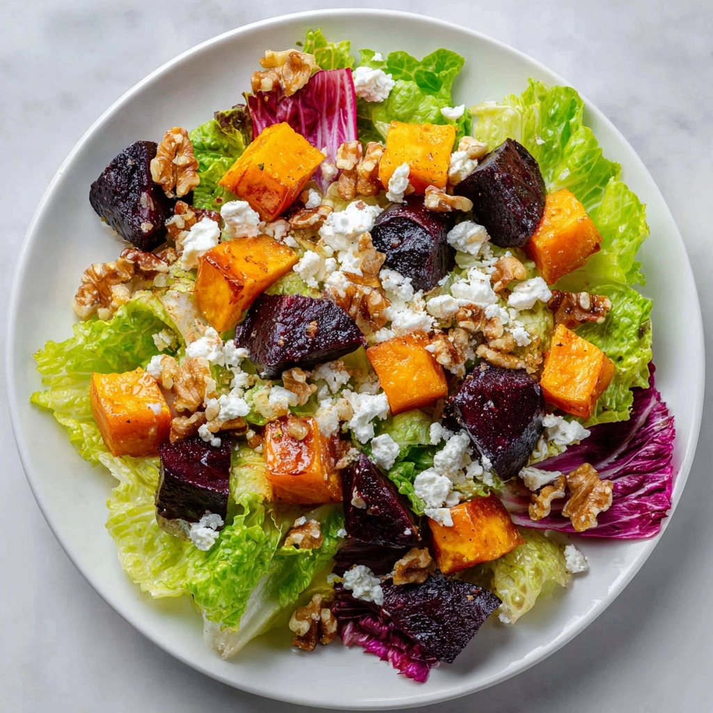 Creamy Roasted Beet Salad with Sweet Potato & Feta Delights! Recipe - Recipe Image