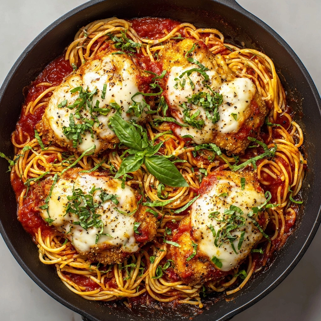 One-Pot Chicken Parmesan Pasta Recipe - Recipe Image