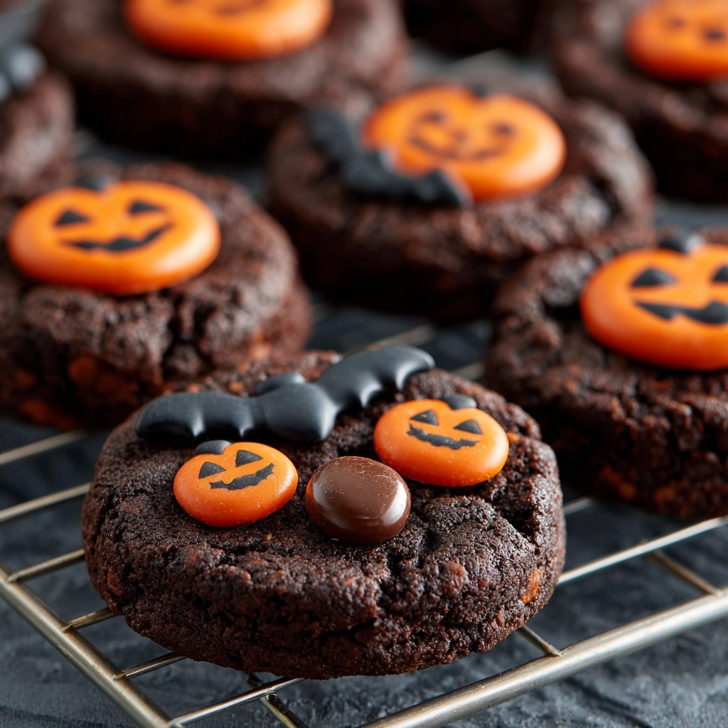 Dark Chocolate Halloween Cookies Recipe - Recipe Image