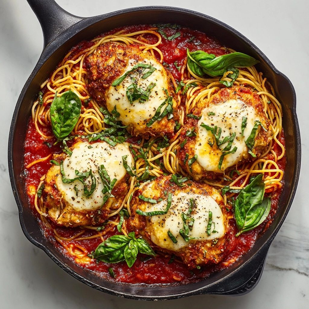 One-Pot Chicken Parmesan Pasta Recipe - Recipe Image