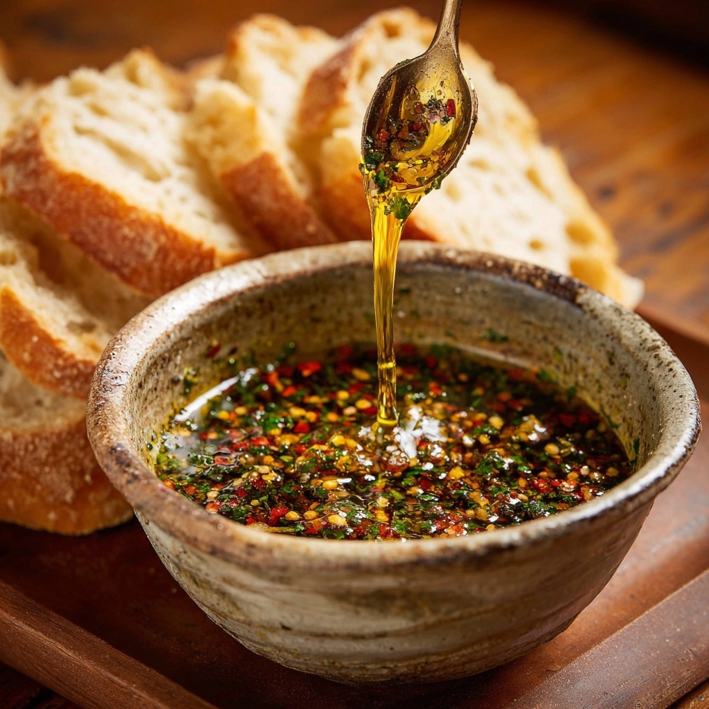 Olive Oil Dip with Warm Bread Recipe - Recipe Image