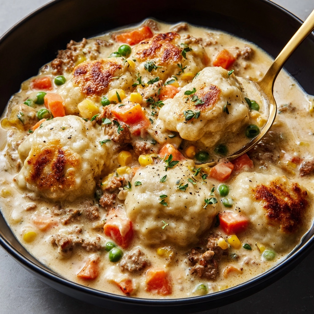 Ground Beef and Dumplings Recipe - Recipe Image
