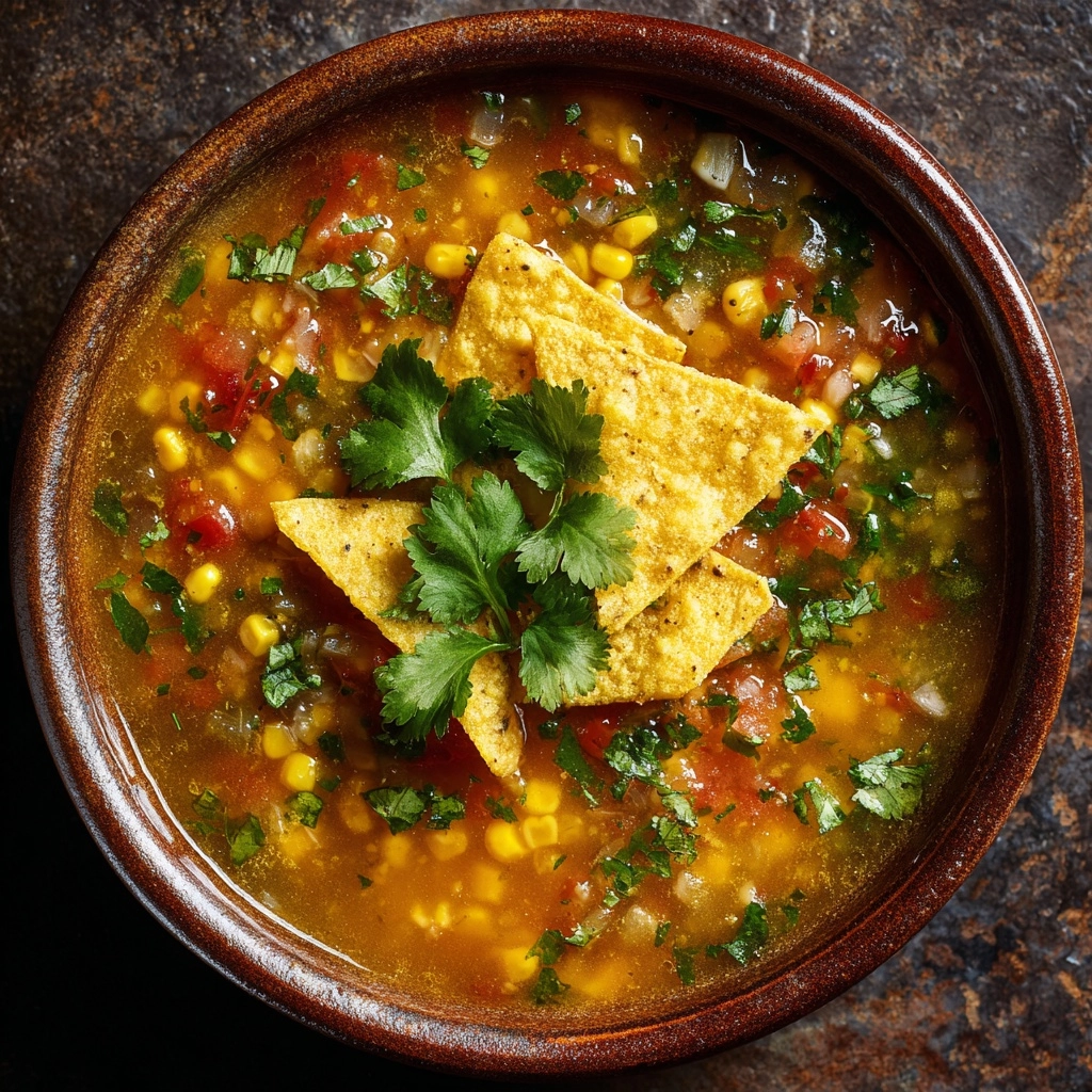 Salsa Verde Tortilla Soup Recipe - Recipe Image