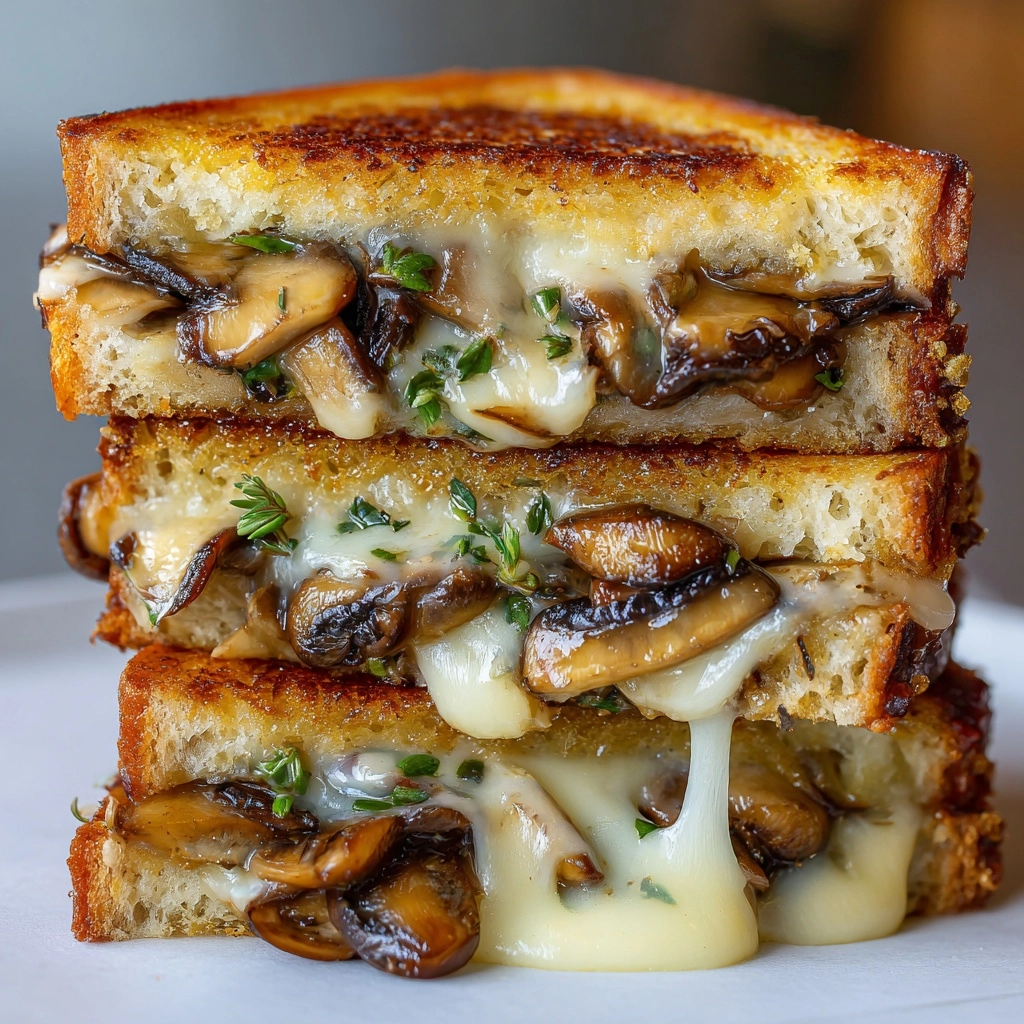 Grilled Cheese with Gouda, Roasted Mushrooms, and Onions Recipe - Recipe Image