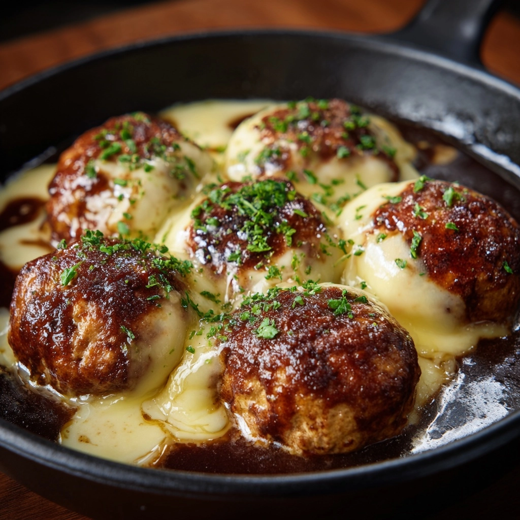 Crock Pot French Onion Meatballs Recipe - Recipe Image