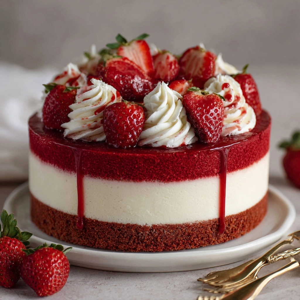 Red Velvet Strawberry Cheesecake Recipe