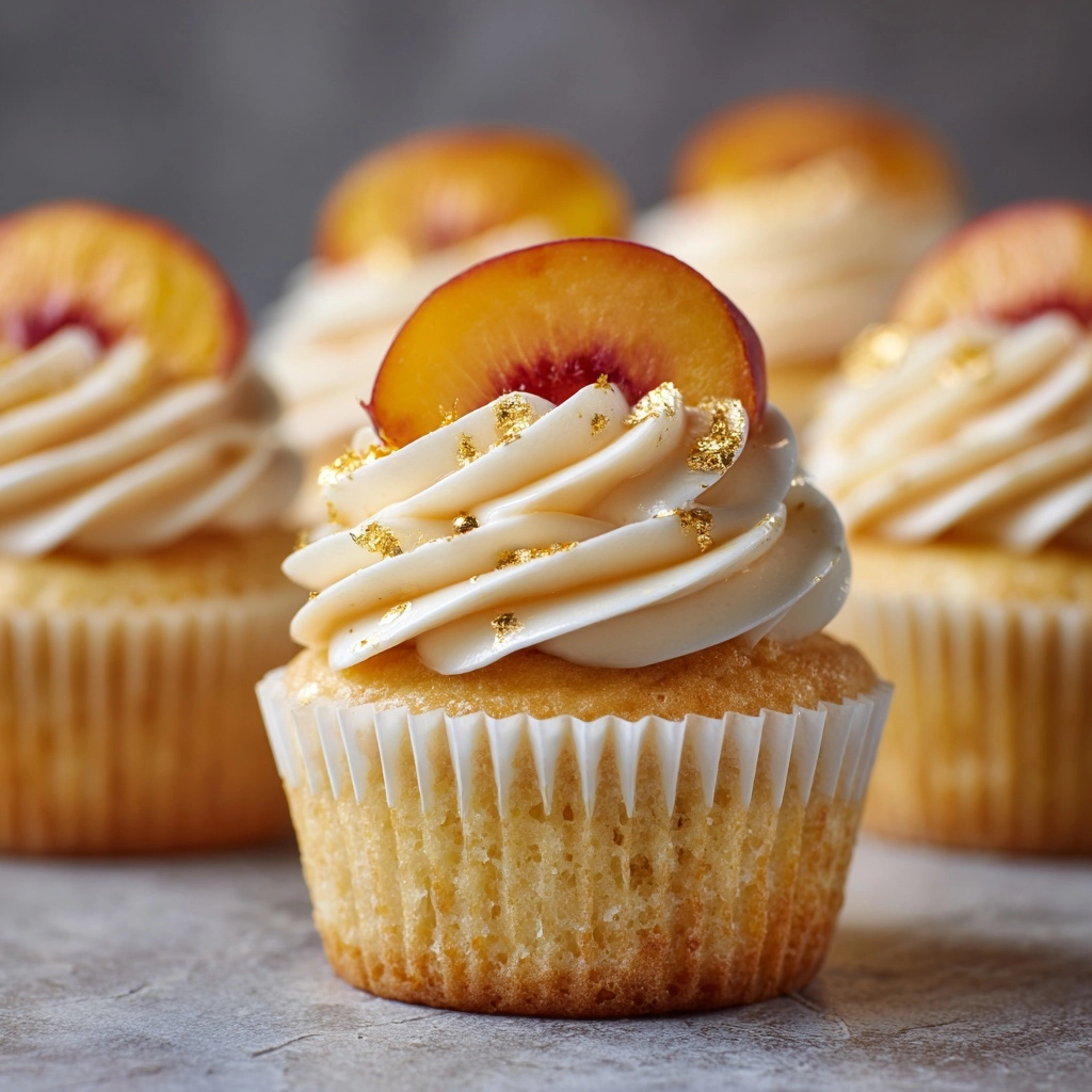 Honey Peach Cream Cheese Cupcakes: A Sweet and Fruity Delight Recipe - Recipe Image