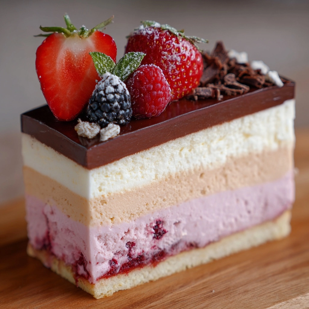 Neapolitan Cheesecake Cake Recipe - Recipe Image