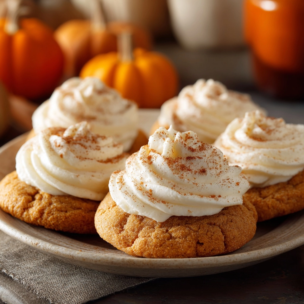 Soft Pumpkin Cookies with Cream Cheese Frosting Recipe - Recipe Image