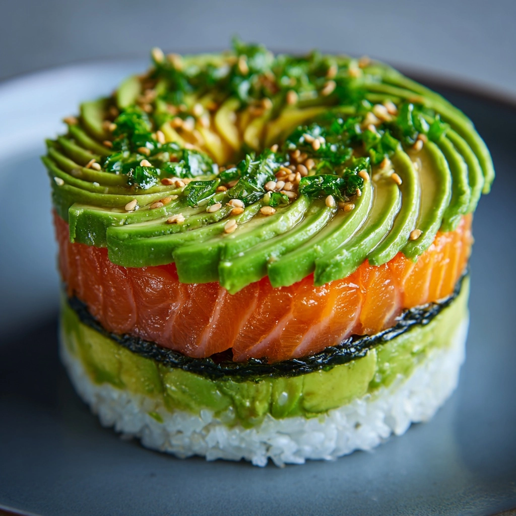 Avocado Sushi Cake Recipe - Recipe Image