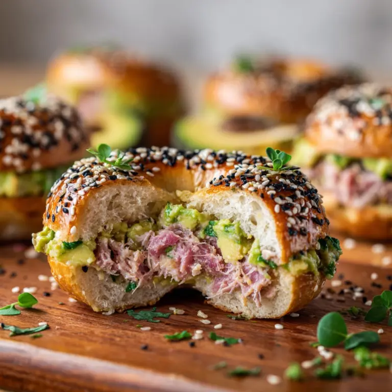 Avocado Tuna Melt Bagels Recipe