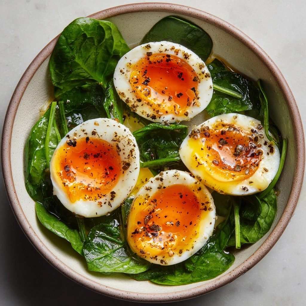 Hard-Boiled Egg Spinach Breakfast Recipe - Recipe Image