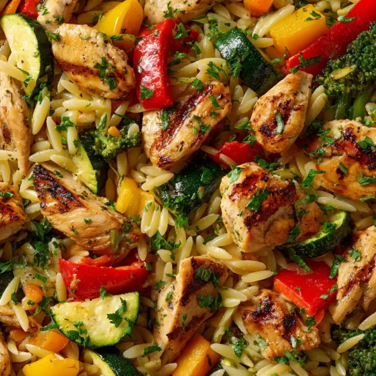 Lemon Chicken & Veggie Orzo Stir Fry Recipe