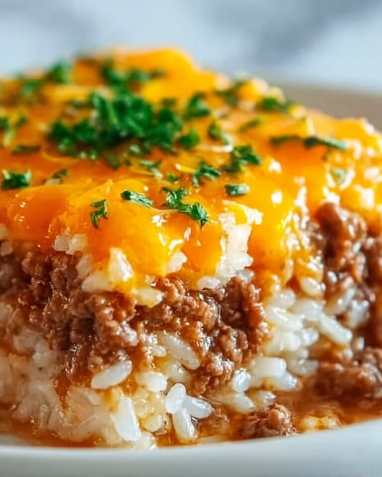 Cheddar-Crusted Ground Beef and Rice Casserole Recipe