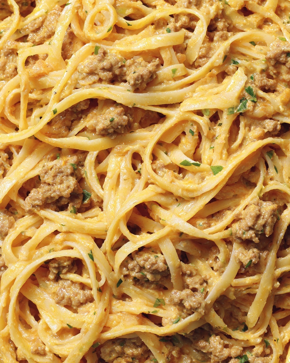 One-Pot Creamy Beef & Garlic Butter Pasta Recipe - Recipe Image