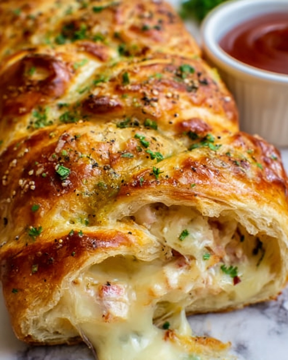Chicken Cordon Bleu Stromboli Recipe - Recipe Image