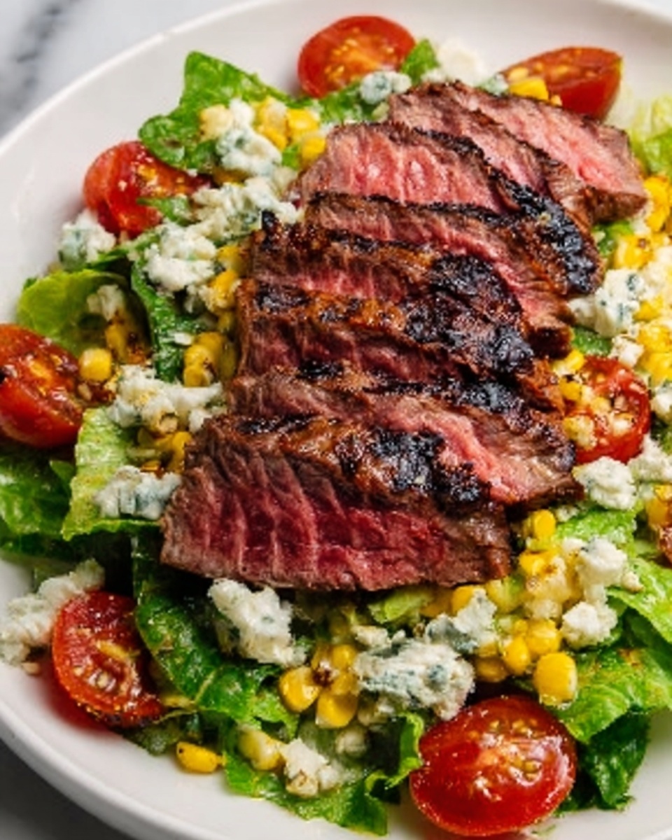 Balsamic Steak Gorgonzola Salad with Grilled Corn Recipe - Recipe Image