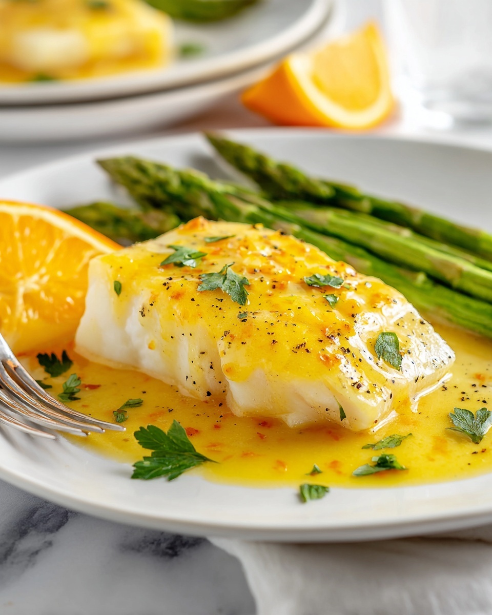 Baked Cod with Orange Beurre Blanc Recipe - Recipe Image