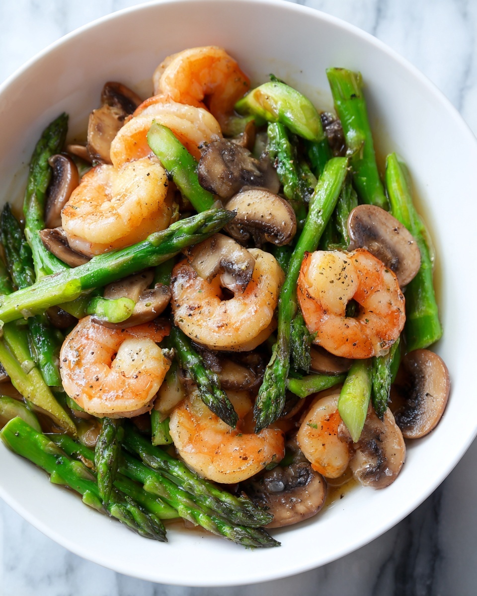 Shrimp and Asparagus Stir-Fry with Mushrooms Recipe - Recipe Image