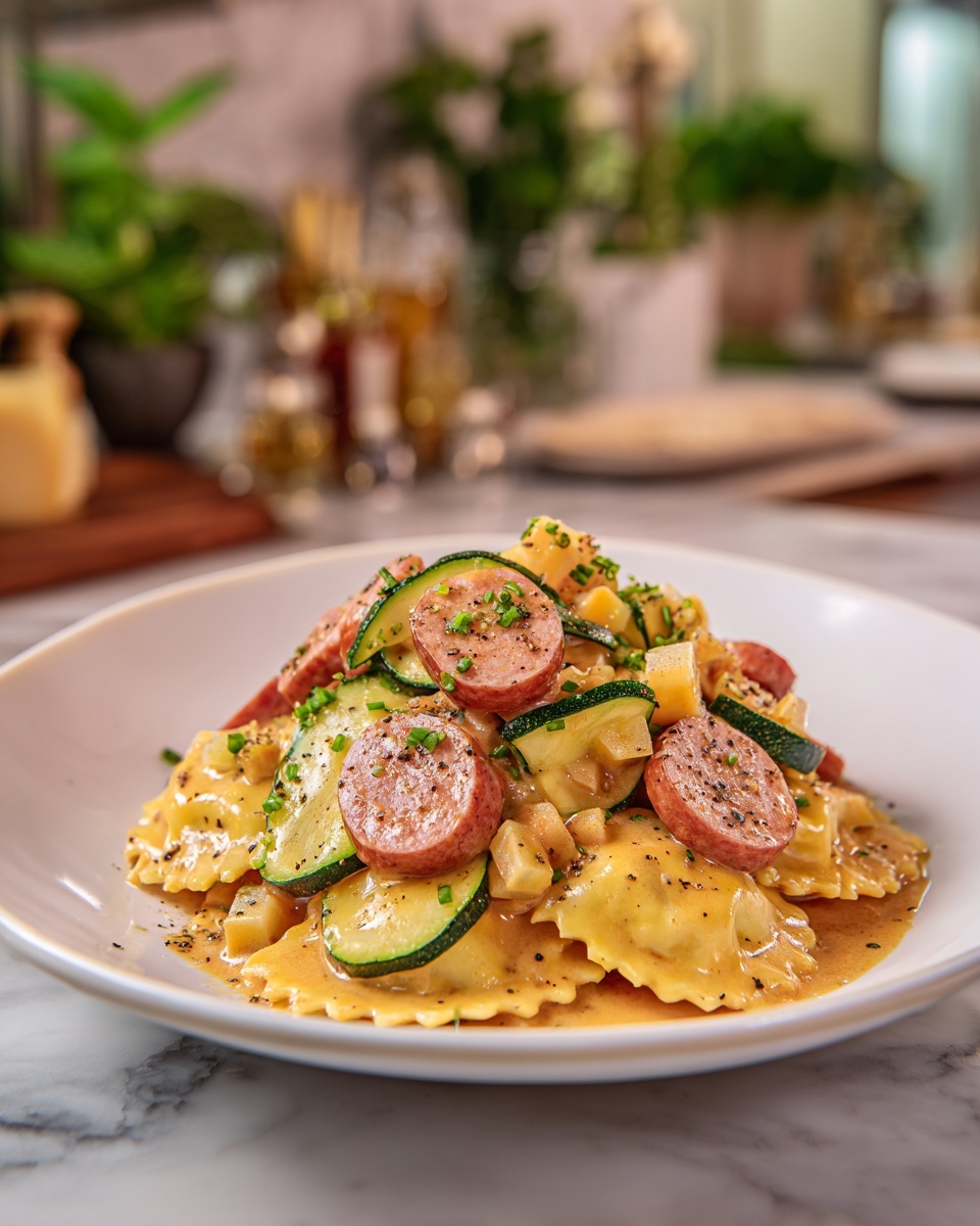 Crockpot Pierogi Casserole with Kielbasa Recipe - Recipe Image