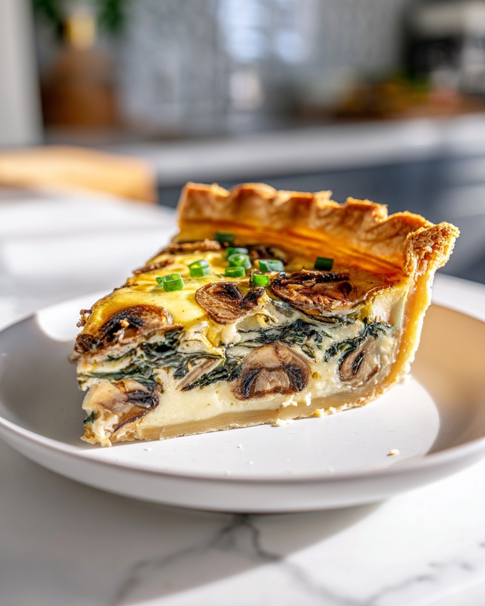 Spinach & Mushroom Quiche Recipe - Recipe Image