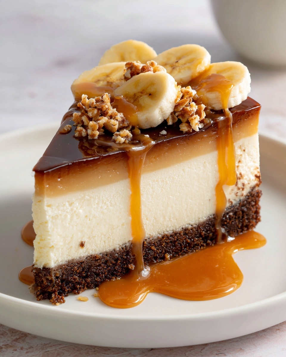 Banana Caramel Peanut Butter Cheesecake Recipe - Recipe Image