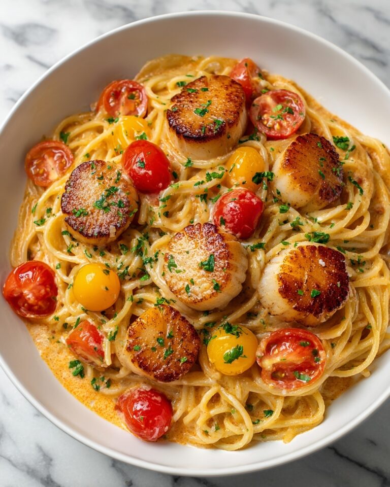 Shrimp Scallop Pasta with Cherry Tomatoes Recipe