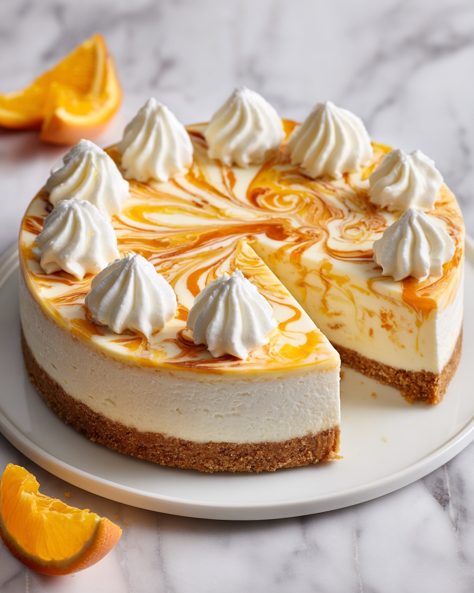 No-Bake Orange Creamsicle Cheesecake Recipe - Recipe Image