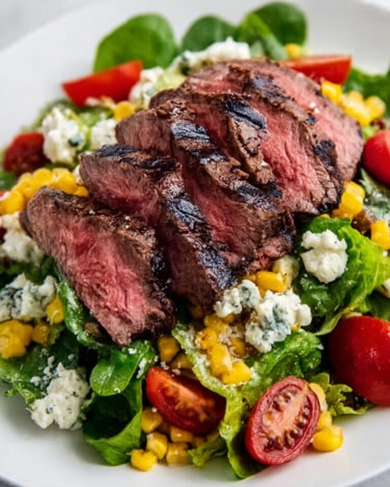 Balsamic Steak Gorgonzola Salad with Grilled Corn Recipe