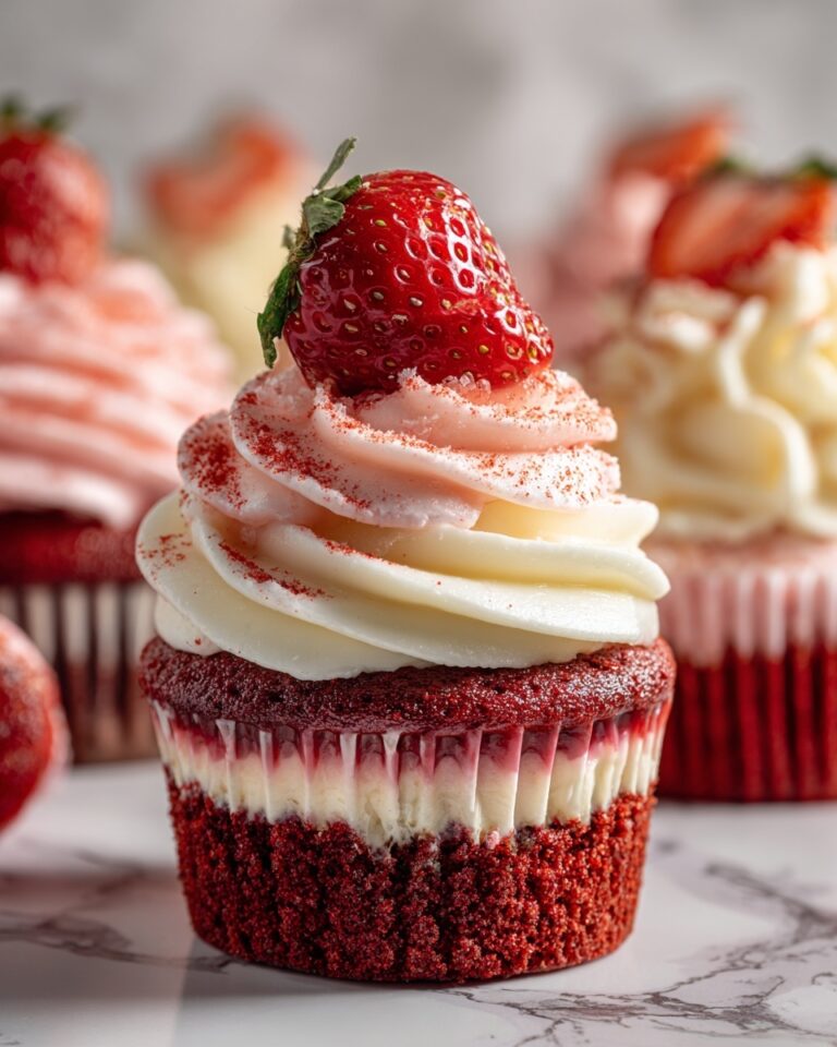 Strawberry Cheesecake Red Velvet Cupcakes Recipe