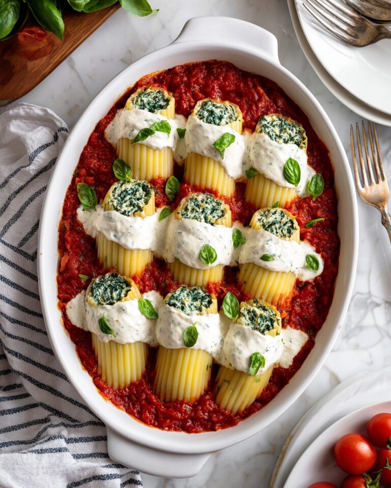 Spinach and Ricotta Stuffed Manicotti Recipe