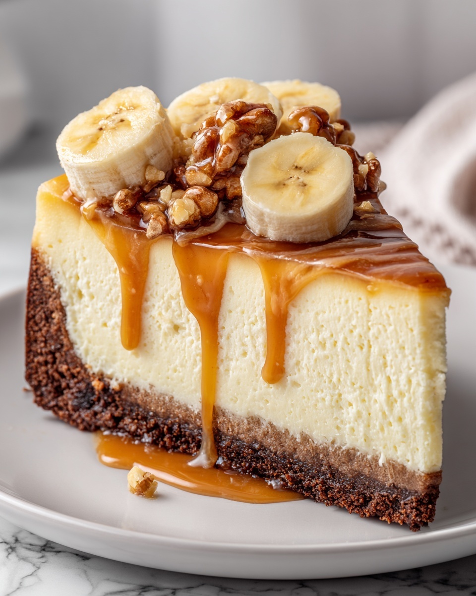 Banana Caramel Peanut Butter Cheesecake Recipe - Recipe Image
