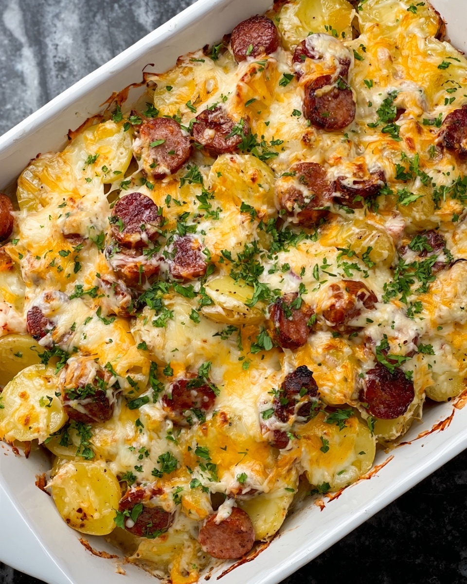 Irresistible Cheesy Ranch Potatoes and Smoked Sausage Recipe - Recipe Image