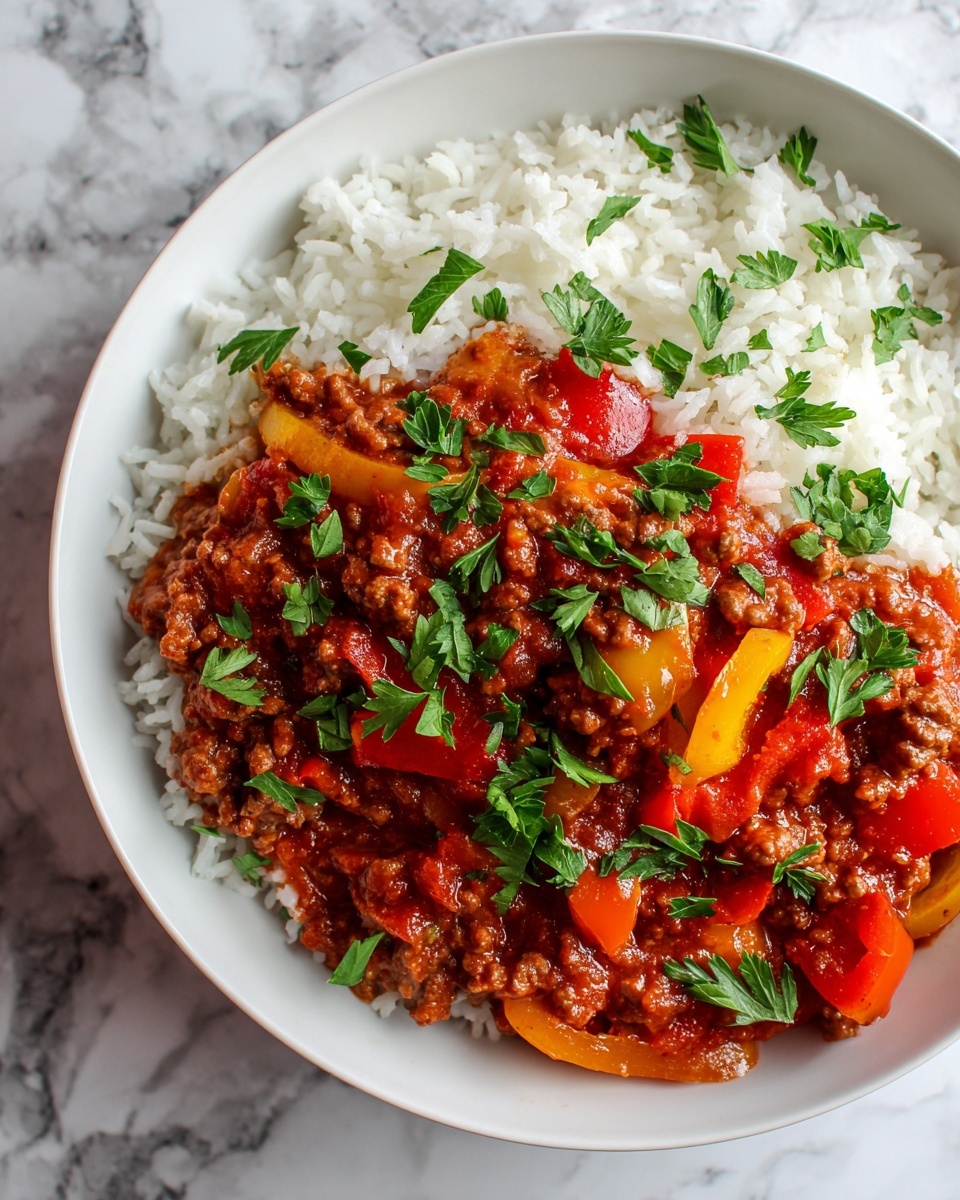 Stuffed Pepper Soup with Ground Beef and Rice Recipe - Recipe Image