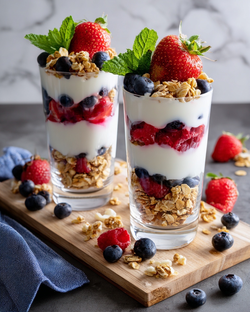 Berry Parfait with Yogurt and Granola Recipe - Recipe Image