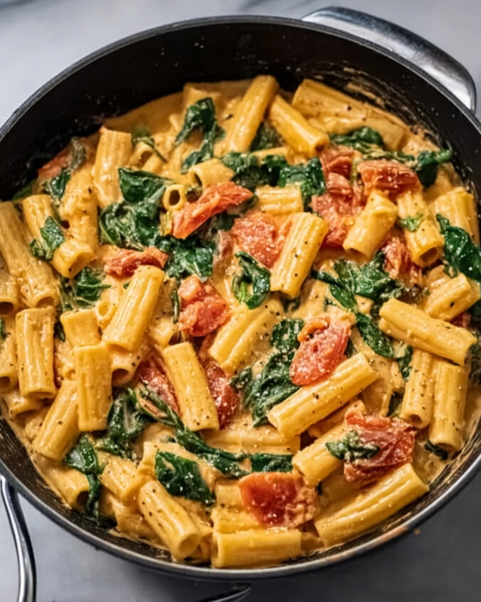 Creamy Spinach and Sun-Dried Tomato Pasta Recipe - Recipe Image