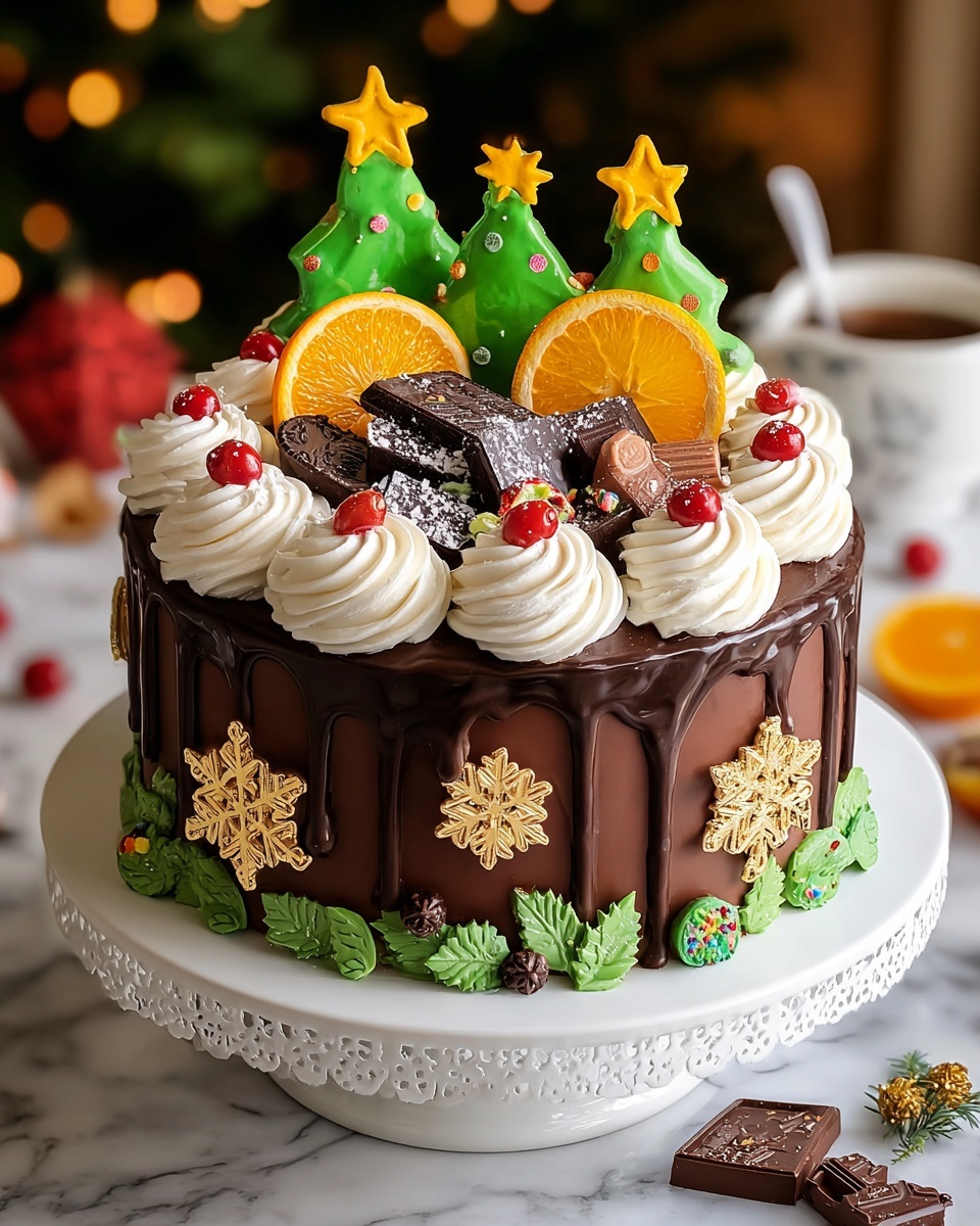 Festive Chocolate Orange Christmas Cake Recipe - Recipe Image