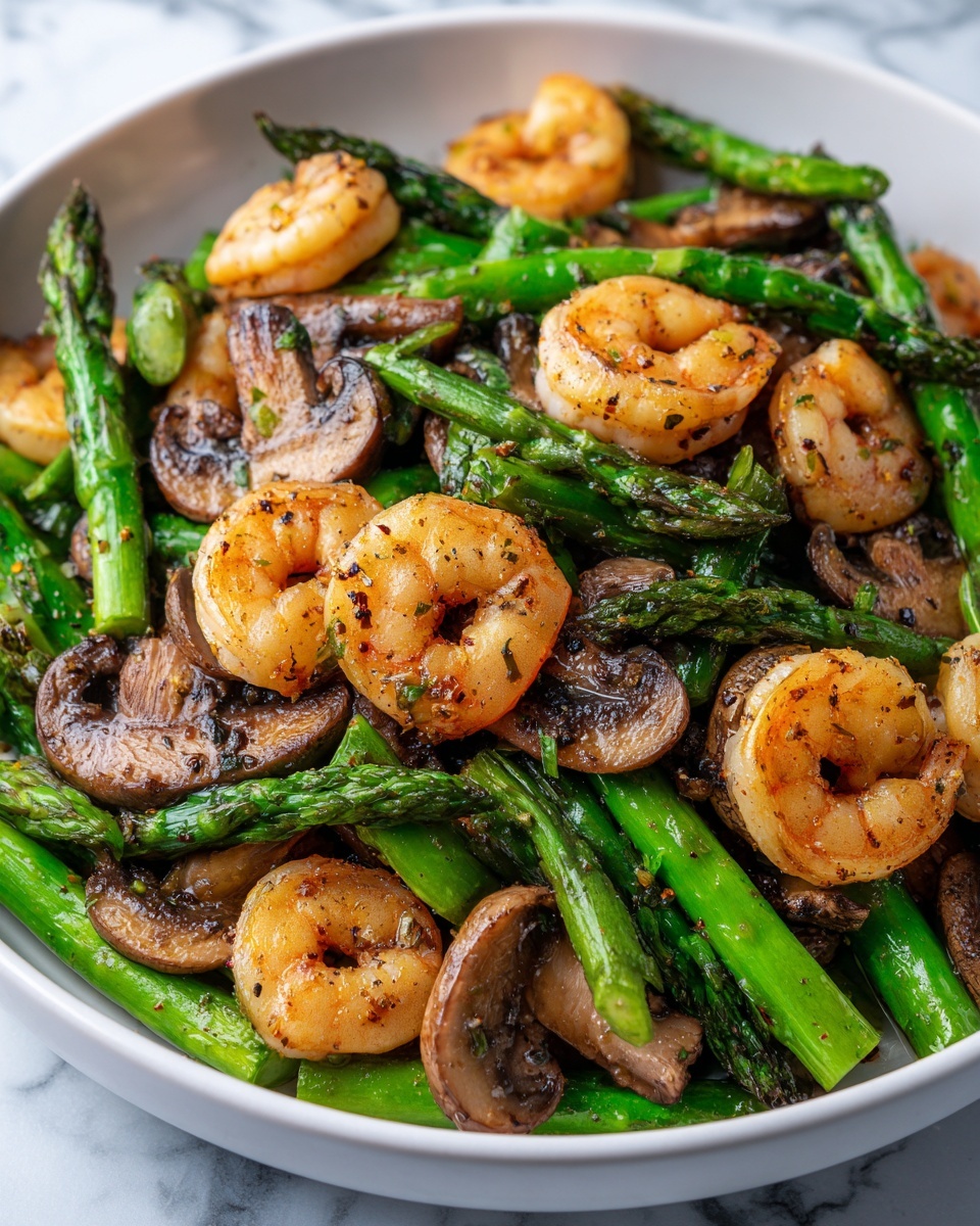 Shrimp and Asparagus Stir-Fry with Mushrooms Recipe - Recipe Image