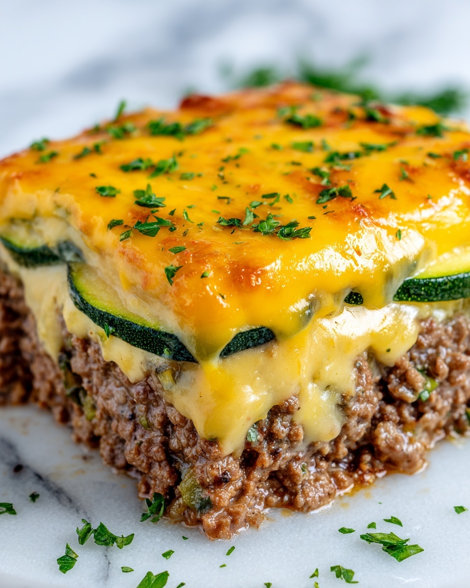 Cheesy Beef & Zucchini Casserole Recipe - Recipe Image