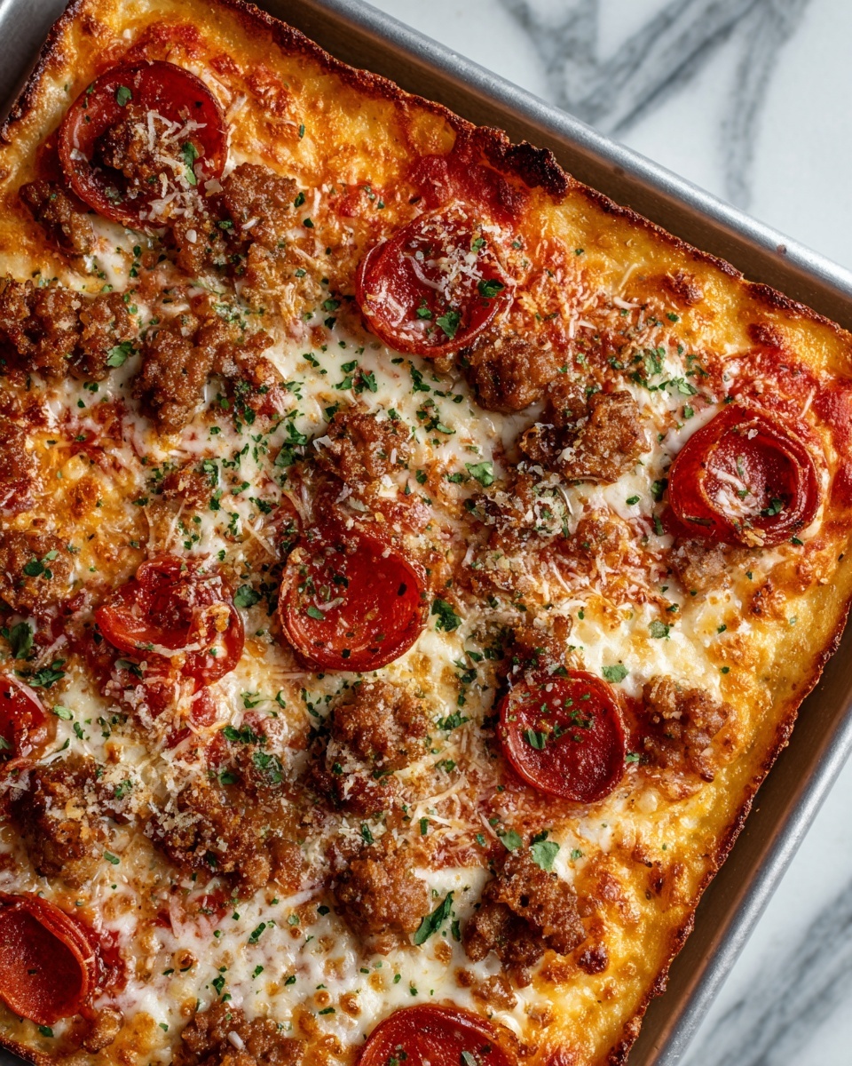 Meat Lovers Pizza Casserole Recipe - Recipe Image