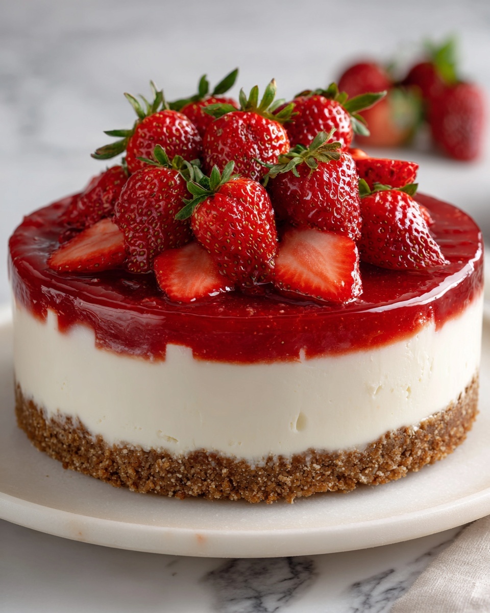 Perfect Cheesecake with Strawberry Topping Recipe - Recipe Image