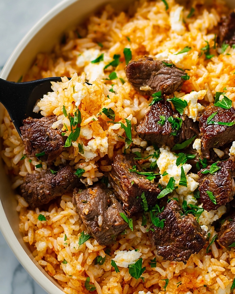 Steak and Queso Rice Skillet Recipe - Recipe Image