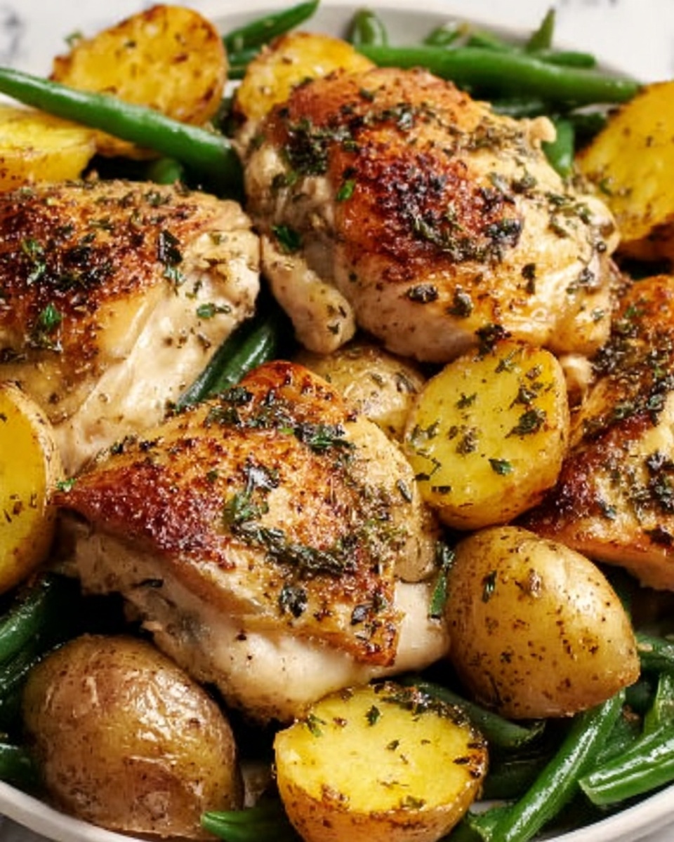 Italian Chicken, Potato, and Green Bean Bake Recipe - Recipe Image